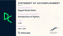 Preview thumbnail for Introduction to Python certification